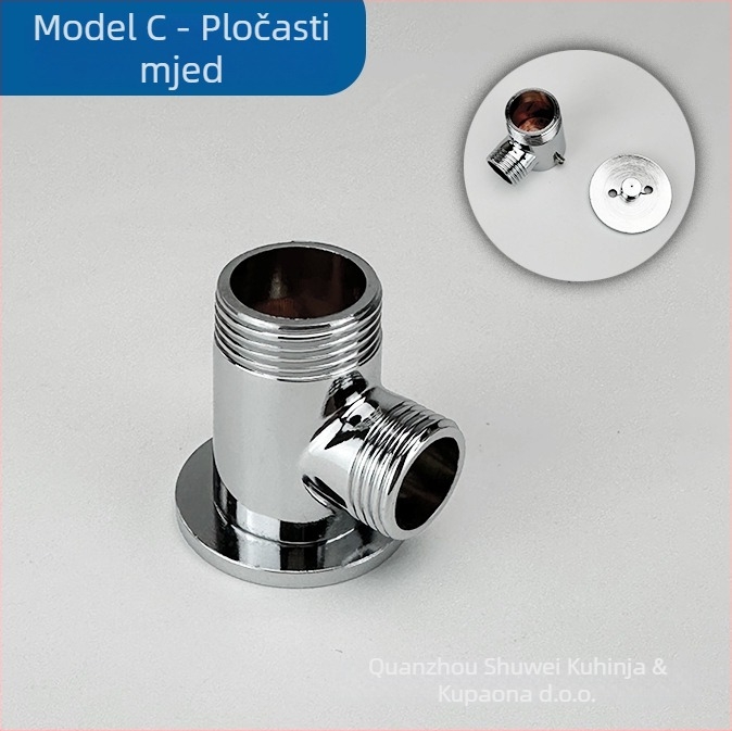 Aksesoari za kišni tuš – potpuno bakreni, elektroplatinirani, s navojem, moderan minimalistički stil