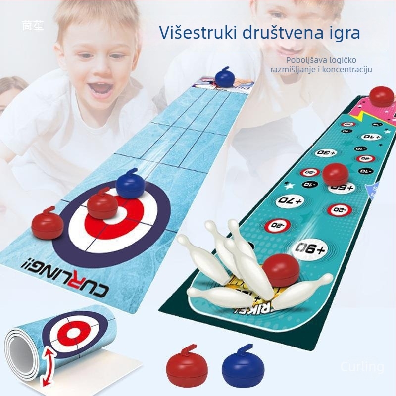 Društvena igra: curling i sportovi s loptom za unutarnju obiteljsku zabavu – stolna igra za djecu (Materijal: Drugo; Klasifikacija: Go; 3C kategorija: Igračke preko 14 godina; Pogodno za dob: 0–3 godine)