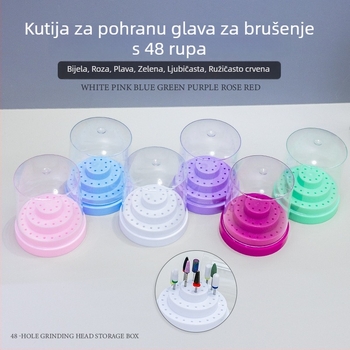 Kutija za skladištenje i izlaganje glavica za nokte za pilu, 48 rupa, stolni organizator, 0,08 kg, brend A makeup is beautiful