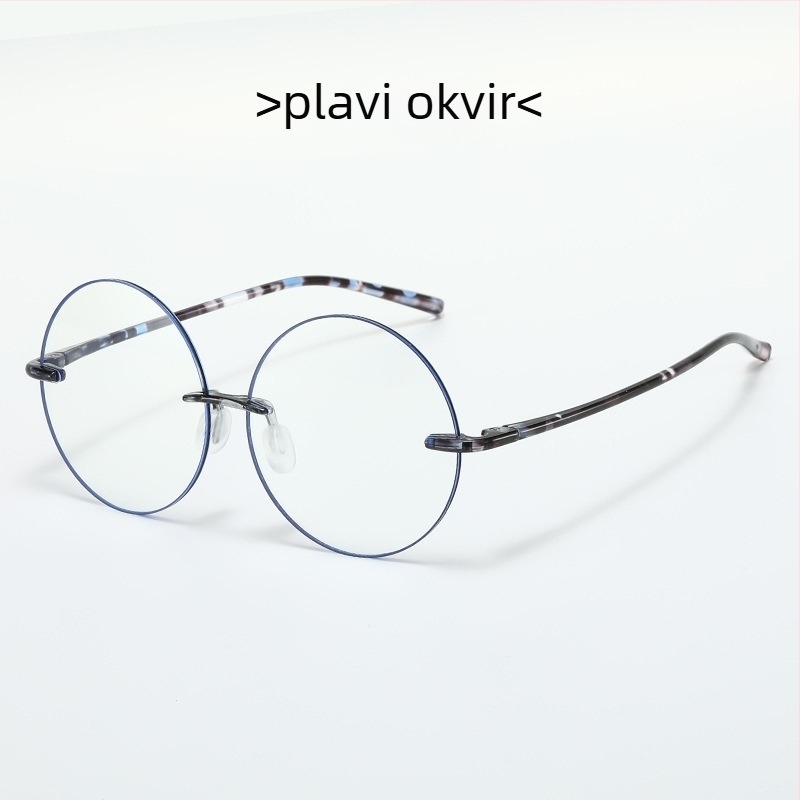 Naočale za čitanje s anti-plavim svjetlom, HD, okrugli okvir, ultra lagan tank okvir, Arale stil, za žene