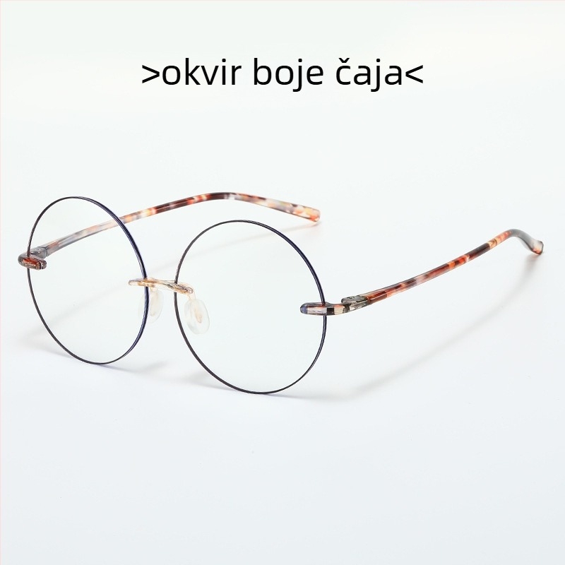 Naočale za čitanje s anti-plavim svjetlom, HD, okrugli okvir, ultra lagan tank okvir, Arale stil, za žene