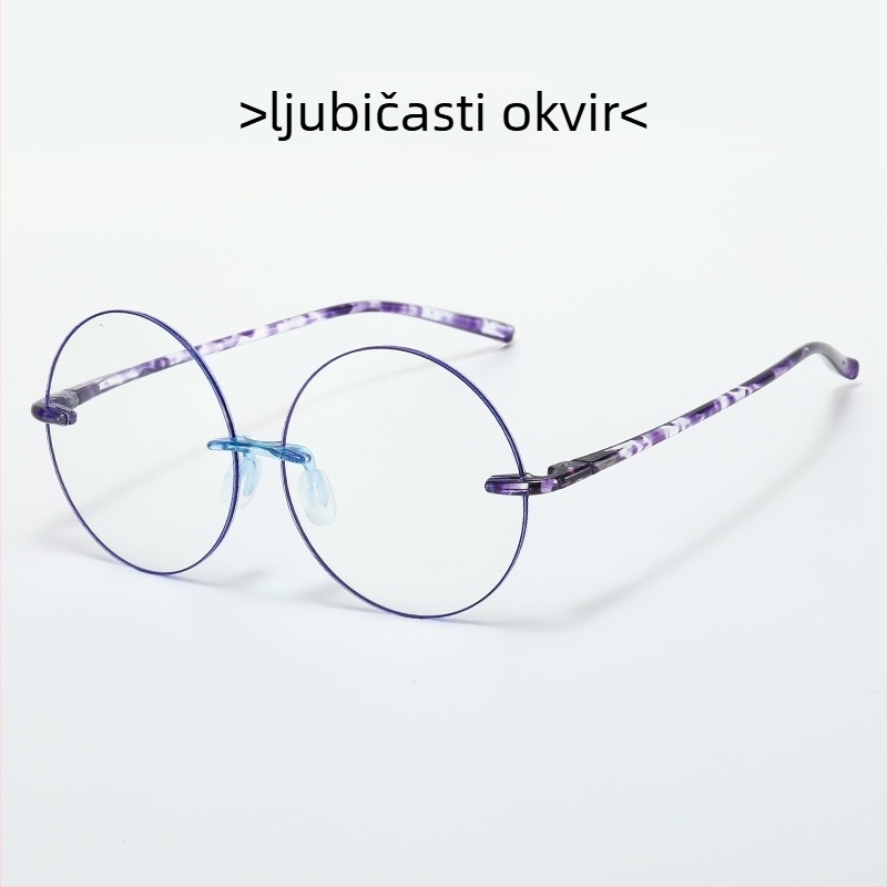 Naočale za čitanje s anti-plavim svjetlom, HD, okrugli okvir, ultra lagan tank okvir, Arale stil, za žene