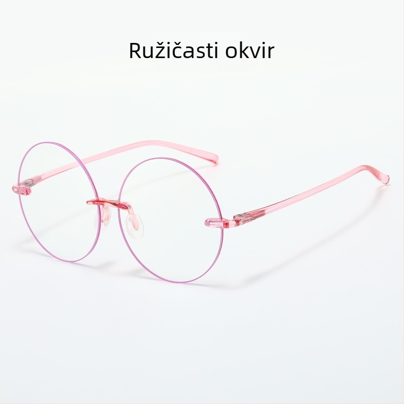 Naočale za čitanje s anti-plavim svjetlom, HD, okrugli okvir, ultra lagan tank okvir, Arale stil, za žene
