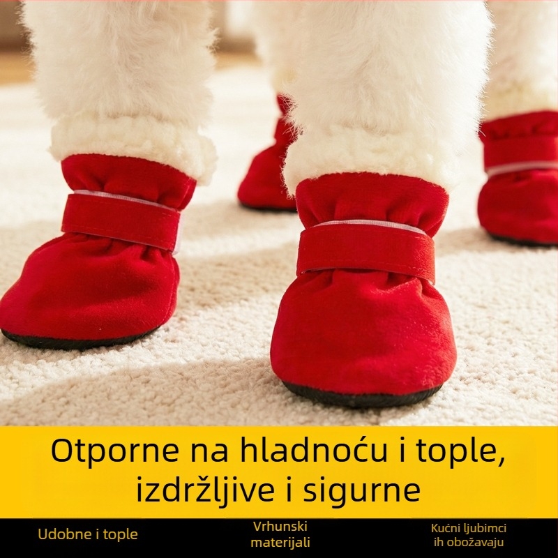 Cipele za pse s mekanom sole, protiv klizanja, za male pasmine poput bišona frizé, zimska toplina, otporne na prljavštinu