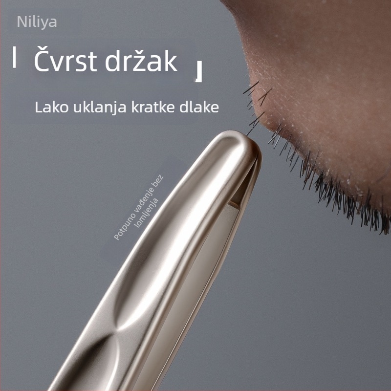 Niliya visokoprecizne pincete za obrve od nehrđajućeg čelika, alat za uklanjanje dlačica s brade i obrva, veličina 9×0,5 cm