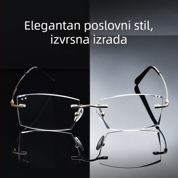 Bezokvirne naočale za čitanje s zaštitom od plavog svjetla, anti-umor dizajn za presbiopiju, elegantne naočale s rubovima izrezbarenim dijamantom