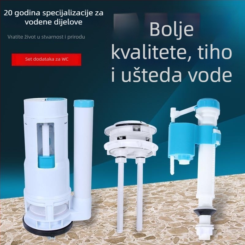 Univerzalni ventil dovoda vode u spremnik WC-a s plovkom i dodacima za odvod — CE potvrda