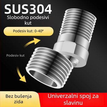 Jiangwei Bakreni Dodatci za Slavine – Podesivi zakrivljeni kut produživač za tuš, Univerzalni spoj cijevi Topla/Hladna voda, Ručna izrada, Moderan minimalistički stil