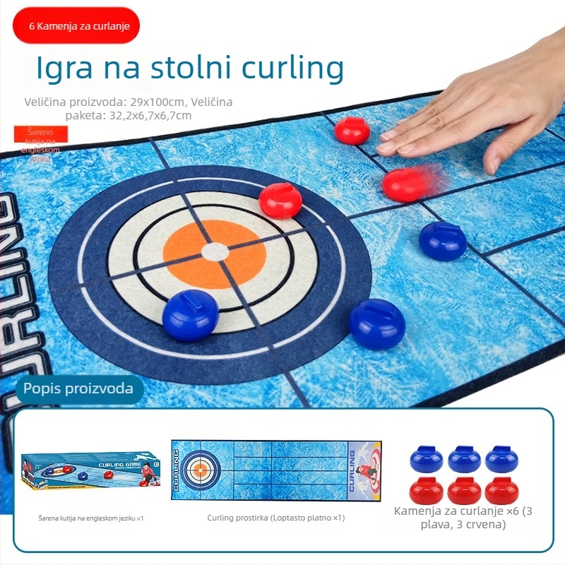 Stolni set sportova za djecu: curling, golf, košarka, nogomet i bowling; plastika • Youlecong brend • za uzrast 4–6 godina