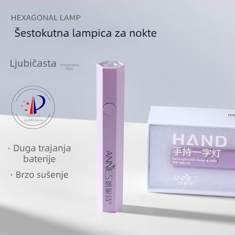 Šesterokutna ručna lampa za fototerapiju noktiju s punjivom baterijom