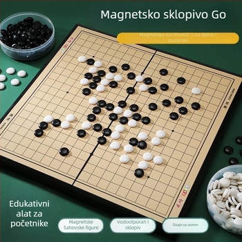 Magnetski Go i Gomoku skup za djecu — prijenosna standardna šahovska ploča s magnetskim figuricama