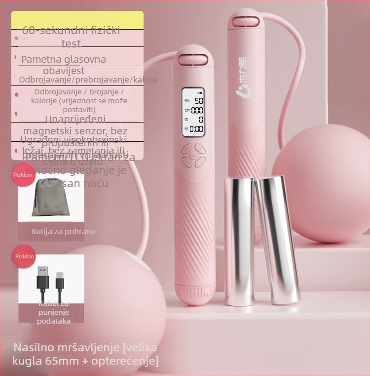 Bežično pametno preskakanje užetom s brojačem, punjivo, 2,8 m, drške ABS+TPR