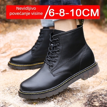 Martin čizme sa skrivenim povećanjem visine od 10 cm, PU gornji dio, gumeni đon, srednji visina potkoljenice