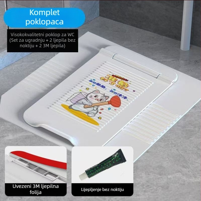 ABS poklopac za klozet za čučanj, s spremnikom vode, prednje odvodnjavanje, OEM logo, moderan dizajn