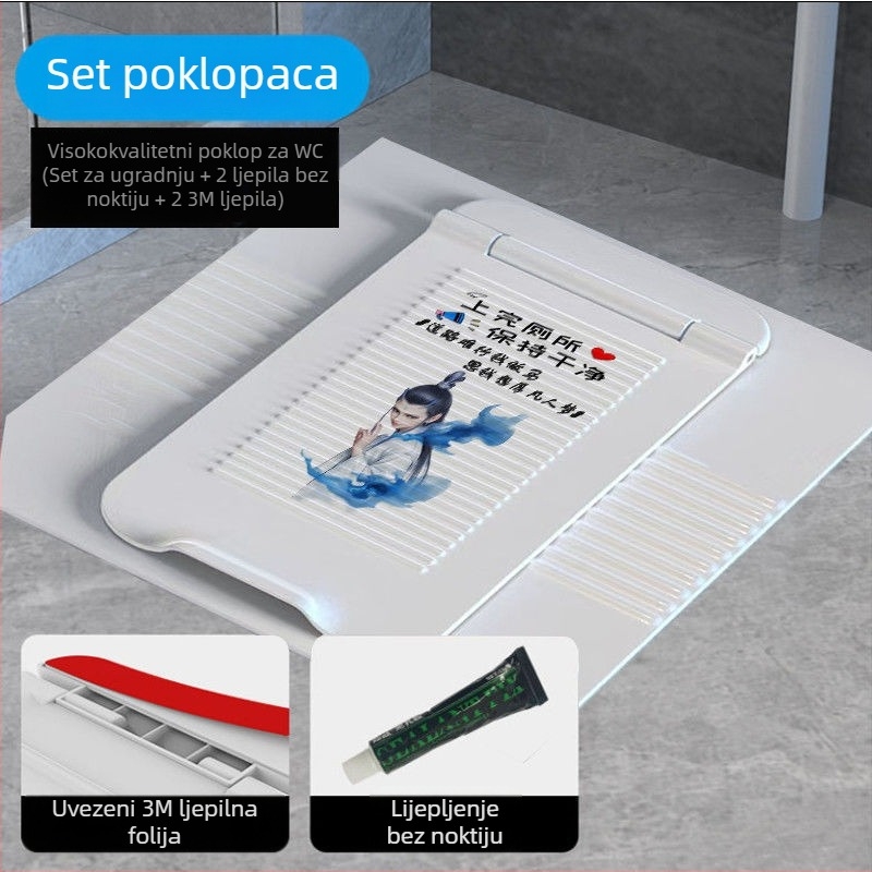 ABS poklopac za klozet za čučanj, s spremnikom vode, prednje odvodnjavanje, OEM logo, moderan dizajn