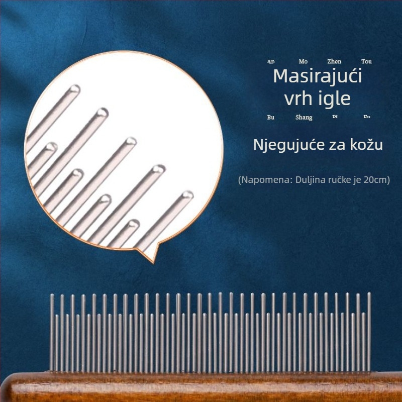 Četka za mačku za njegu dlake s finim zubima za raščešljavanje i uklanjanje labave dlake – čelični alat za njegu dlake dugokosih mačaka