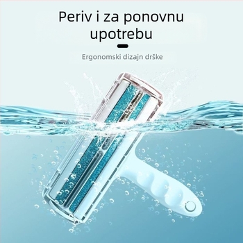 Cool Claw četka za kućne ljubimce s rollerom za uklanjanje dlaka mačaka i pasa — oslobađanje dlaka jednim pritiskom, kvadratna glava, PP kućište