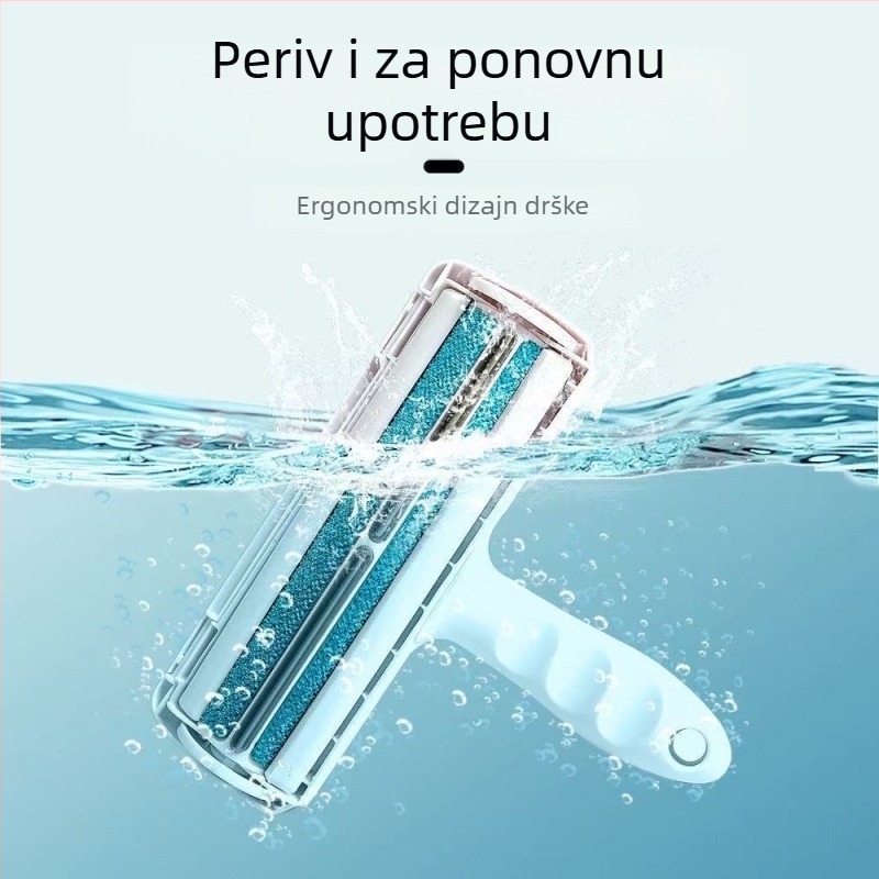 Cool Claw četka za kućne ljubimce s rollerom za uklanjanje dlaka mačaka i pasa — oslobađanje dlaka jednim pritiskom, kvadratna glava, PP kućište