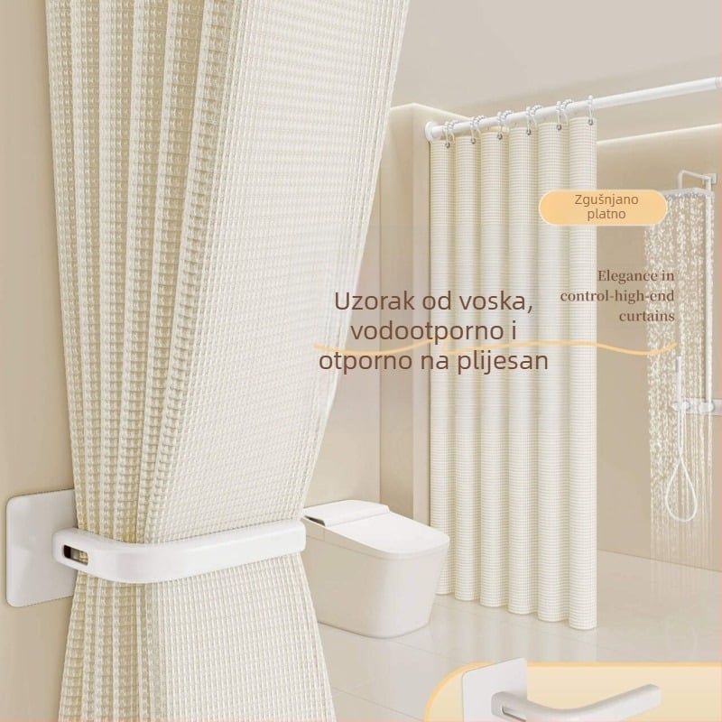 Set zavjesa za tuš u kupaonici — Materijal: pamuk i lan; Stil: japanski i korejski; Uzorak: 69850; Podrijetlo: Drugo