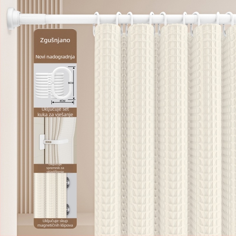 Set zavjesa za tuš u kupaonici — Materijal: pamuk i lan; Stil: japanski i korejski; Uzorak: 69850; Podrijetlo: Drugo