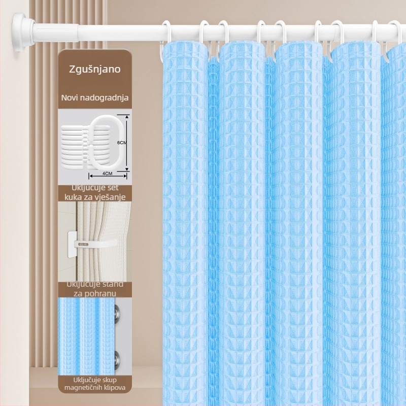 Set zavjesa za tuš u kupaonici — Materijal: pamuk i lan; Stil: japanski i korejski; Uzorak: 69850; Podrijetlo: Drugo