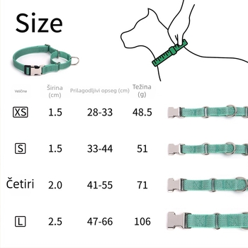 Nylon Martingale ogrlica za pse sa zvjezdanim reflektirajućim površinama i graviranim imenom