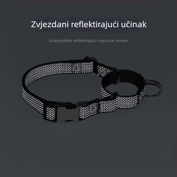 Nylon Martingale ogrlica za pse sa zvjezdanim reflektirajućim površinama i graviranim imenom