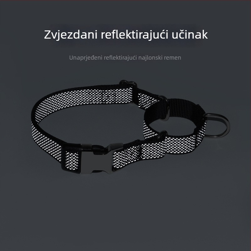 Nylon Martingale ogrlica za pse sa zvjezdanim reflektirajućim površinama i graviranim imenom