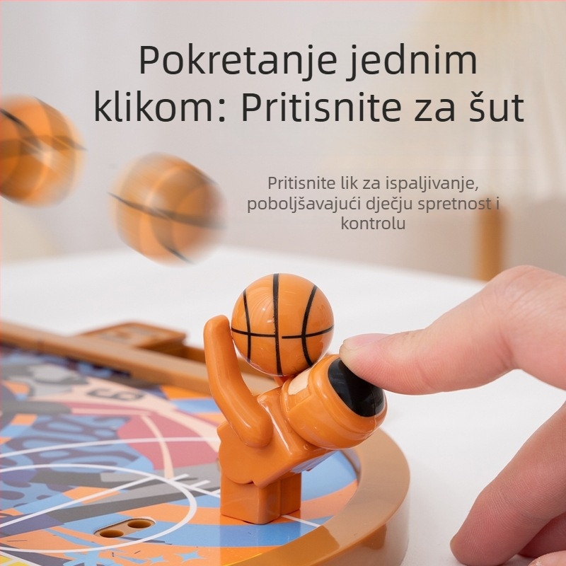 Stolna igra s prstnim katapultom - plastična konstrukcija, ispaljivanje prstom, razvija koordinaciju ruka-oko i roditeljsko-djetetovu interakciju; za uzrast 4-14 godina