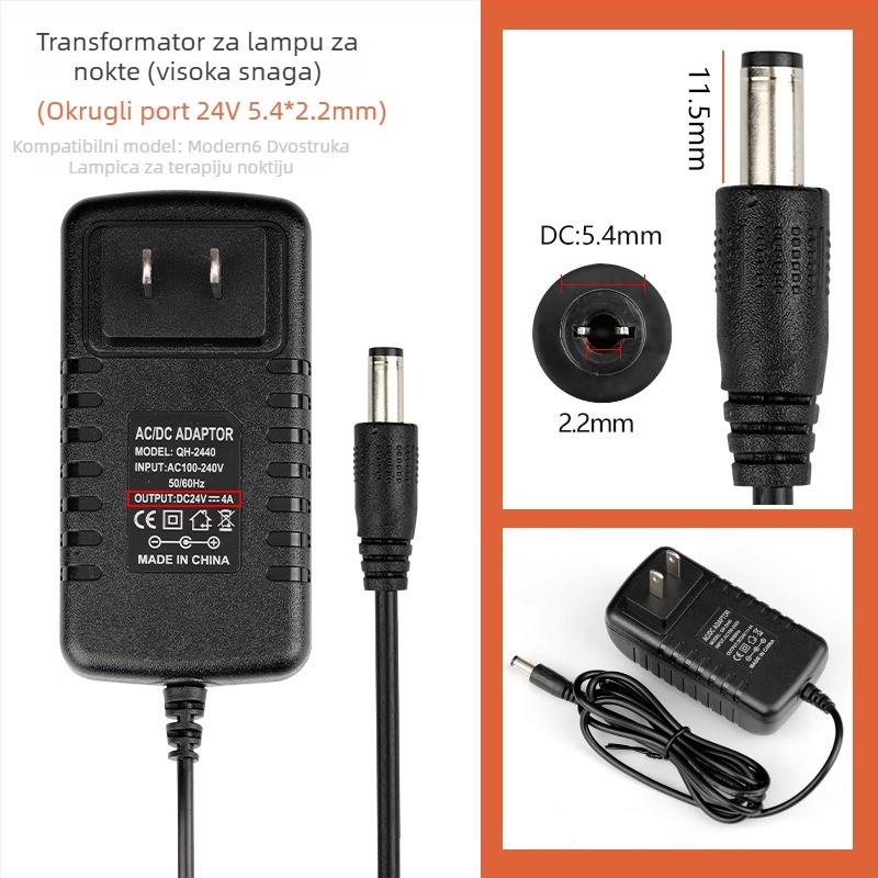 Pribor za stroj za njegu noktiju Cloud Diamond — kabel s regulacijom brzine DC za pilnik za nokte i lampu fototerapije, plastika