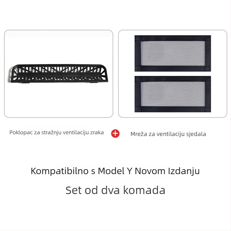 Stražnji ventilacijski otvor za klimatizaciju za Tesla Model Y/3 – nova verzija, interni dodatak, mogućnost ispisa logotipa