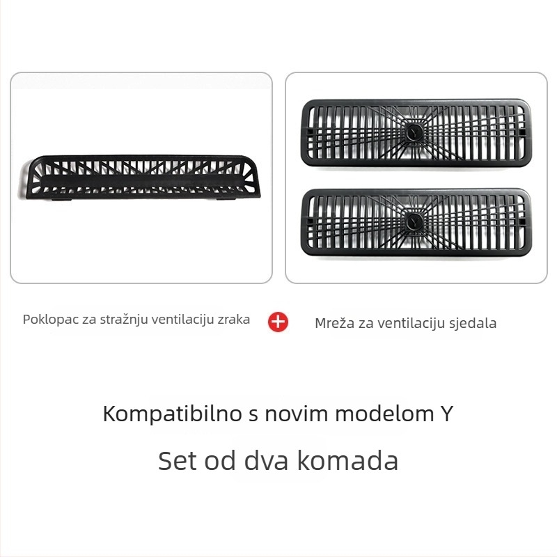 Stražnji ventilacijski otvor za klimatizaciju za Tesla Model Y/3 – nova verzija, interni dodatak, mogućnost ispisa logotipa