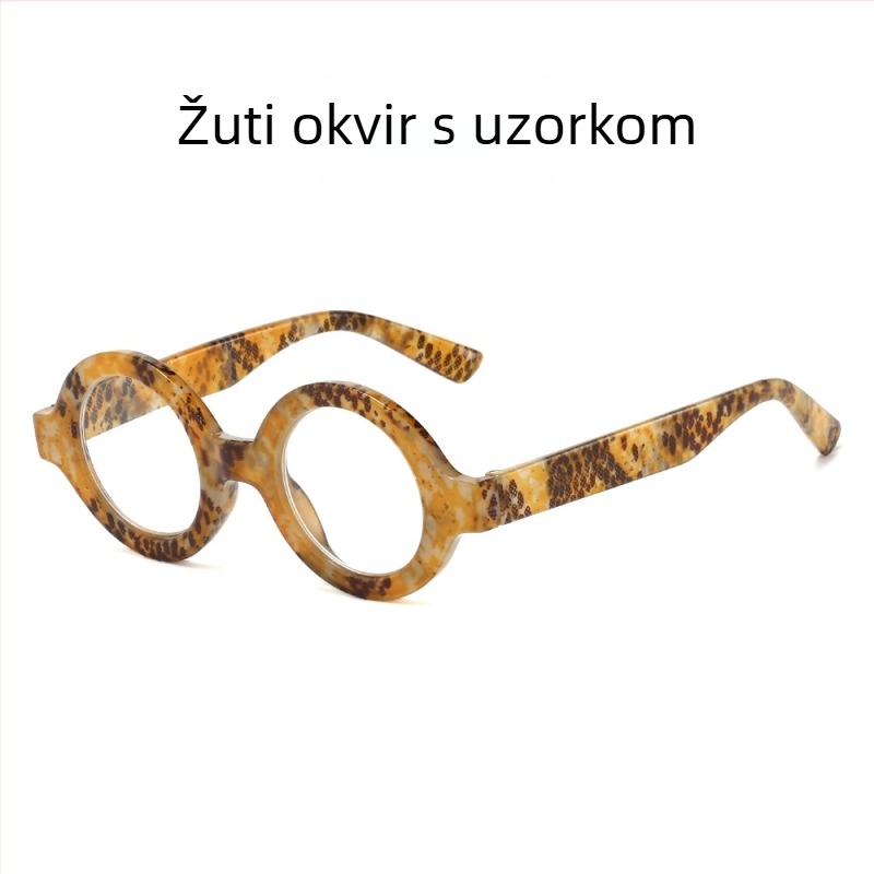Retro naočale za čitanje s okruglim okvirom, anti-plavo svjetlo, PC leće, puni okvir, pogodne za kratkovidnost, umjetnički vintage stil, ljeto 2025.