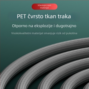 Tuš šlanga s dizajnom protiv zaplitanja, visok protok, otporna na eksplozije i izdržljiva; navojni spoj; PET+EVA