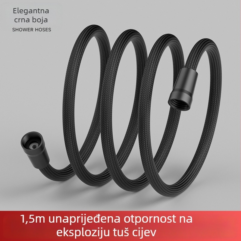 Tuš šlanga s dizajnom protiv zaplitanja, visok protok, otporna na eksplozije i izdržljiva; navojni spoj; PET+EVA