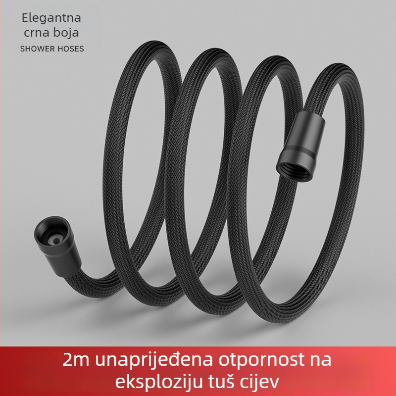 Tuš šlanga s dizajnom protiv zaplitanja, visok protok, otporna na eksplozije i izdržljiva; navojni spoj; PET+EVA