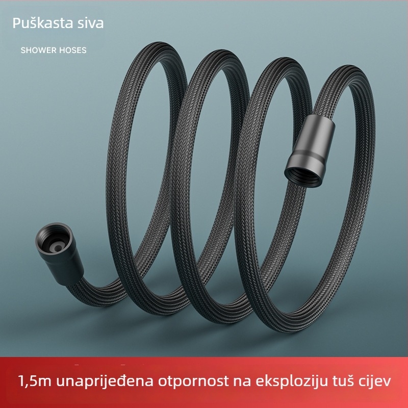 Tuš šlanga s dizajnom protiv zaplitanja, visok protok, otporna na eksplozije i izdržljiva; navojni spoj; PET+EVA