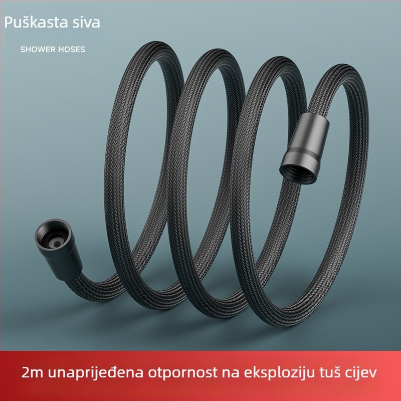Tuš šlanga s dizajnom protiv zaplitanja, visok protok, otporna na eksplozije i izdržljiva; navojni spoj; PET+EVA
