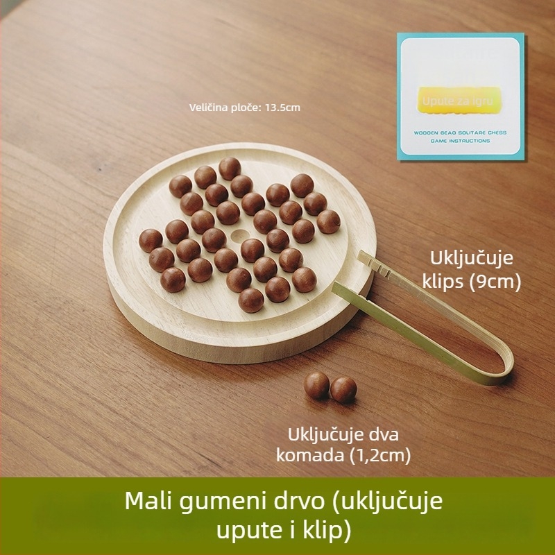 Drveni šahovski set za obitelj i djecu, tradicionalni šah, blister pakiranje, potiče razvoj ruku i mozga te interakciju roditelj-dijete, za uzrast 4–60 godina