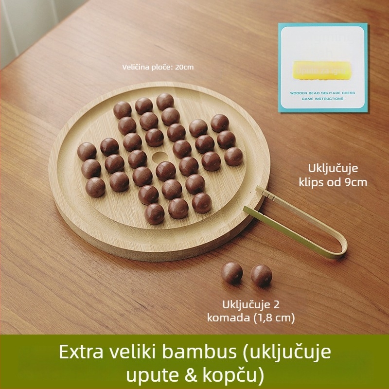 Drveni šahovski set za obitelj i djecu, tradicionalni šah, blister pakiranje, potiče razvoj ruku i mozga te interakciju roditelj-dijete, za uzrast 4–60 godina