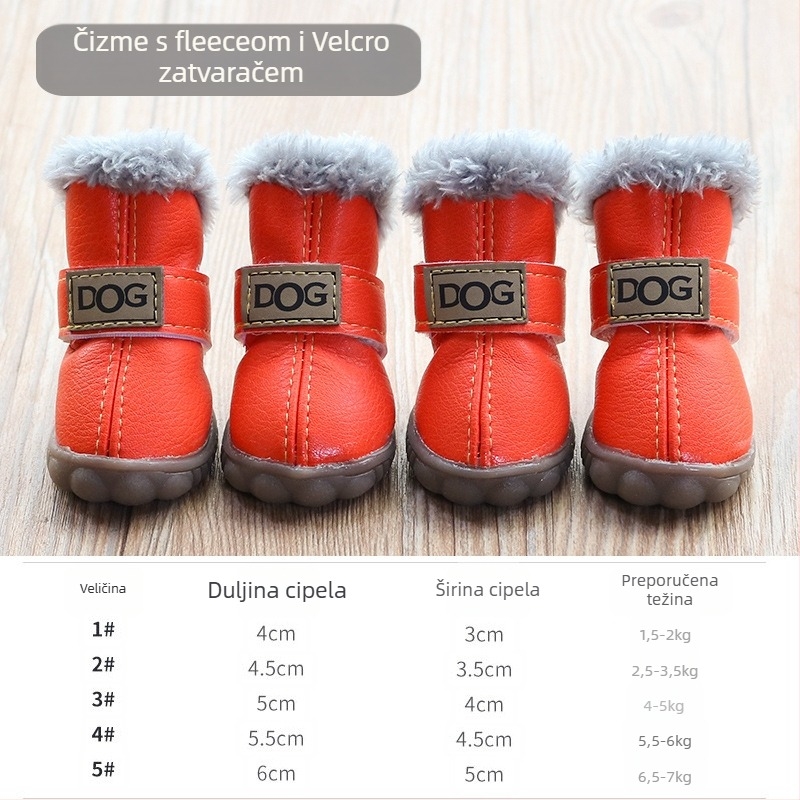 Cipele za pse zimi, debeli i topli, protuklizne, otporne na habanje, za manje pse, za vanjsku upotrebu