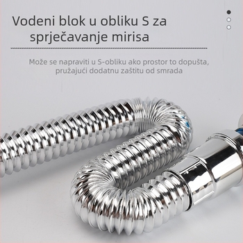 S-oblikovani spoj odvoda urinarnog, zidna montaža, protiv mirisa, ABS