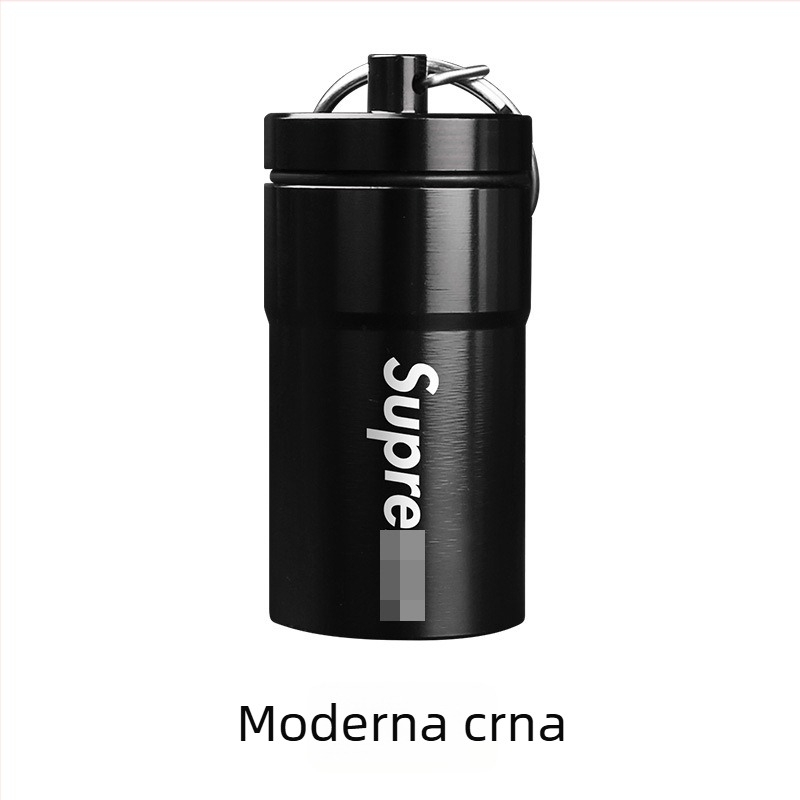 Mini prijenosni aluminijski pepelnik, metalna bočica za tablete sa hermetičkim skladištenjem, privjesak za ključeve.