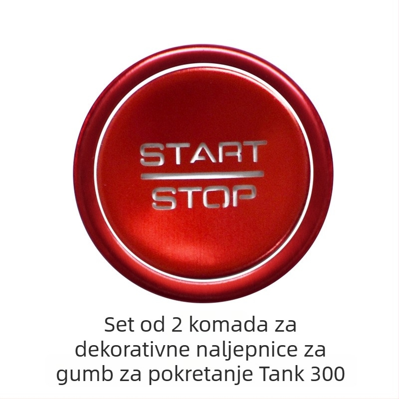 Dekor srednje konzole od aluminijske legure za WEY Tank 300 – gumb za pokretanje jednim pritiskom, prekidač klimatizacije i gumb ručne kočnice