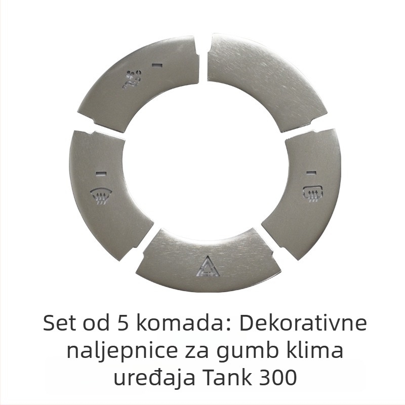 Dekor srednje konzole od aluminijske legure za WEY Tank 300 – gumb za pokretanje jednim pritiskom, prekidač klimatizacije i gumb ručne kočnice