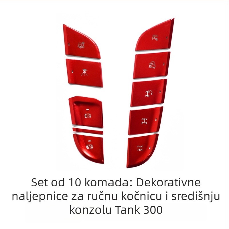 Dekor srednje konzole od aluminijske legure za WEY Tank 300 – gumb za pokretanje jednim pritiskom, prekidač klimatizacije i gumb ručne kočnice