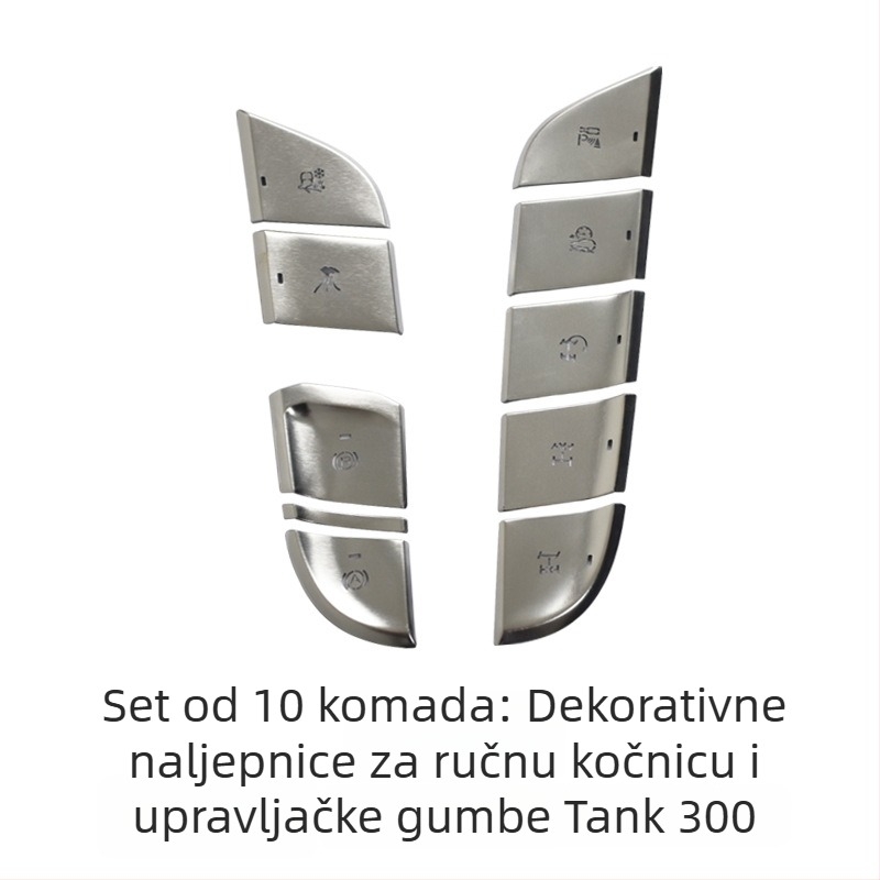 Dekor srednje konzole od aluminijske legure za WEY Tank 300 – gumb za pokretanje jednim pritiskom, prekidač klimatizacije i gumb ručne kočnice