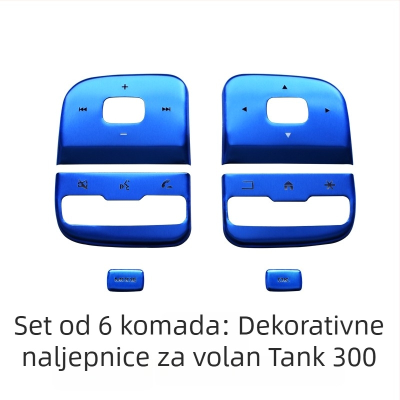 Dekor srednje konzole od aluminijske legure za WEY Tank 300 – gumb za pokretanje jednim pritiskom, prekidač klimatizacije i gumb ručne kočnice