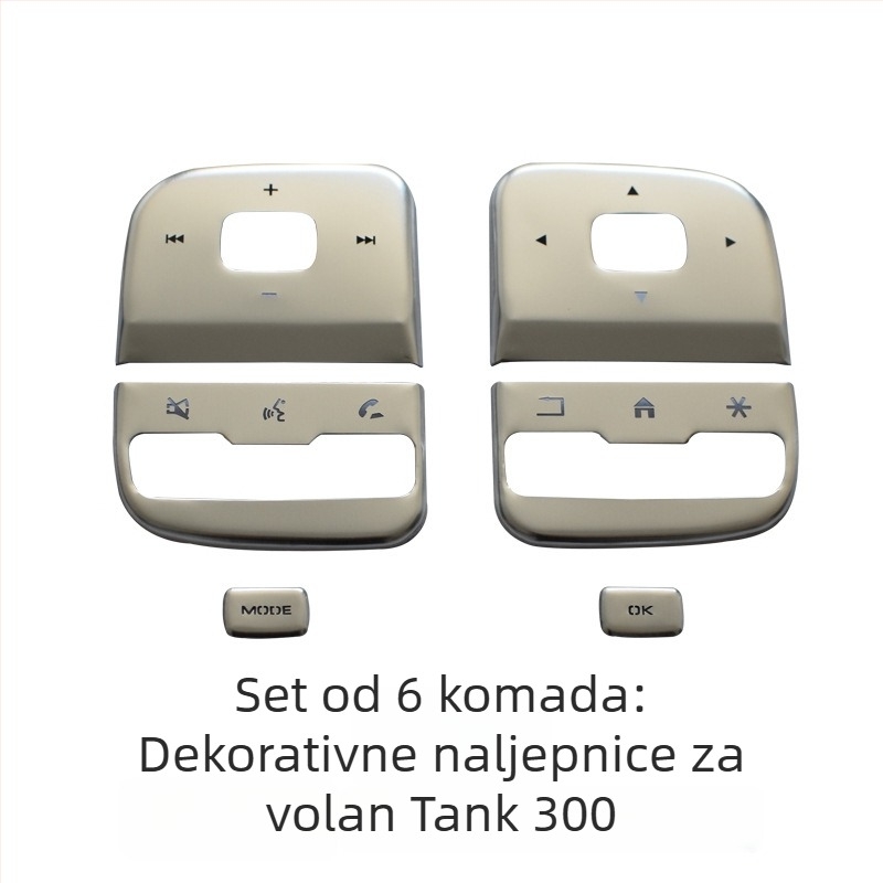 Dekor srednje konzole od aluminijske legure za WEY Tank 300 – gumb za pokretanje jednim pritiskom, prekidač klimatizacije i gumb ručne kočnice