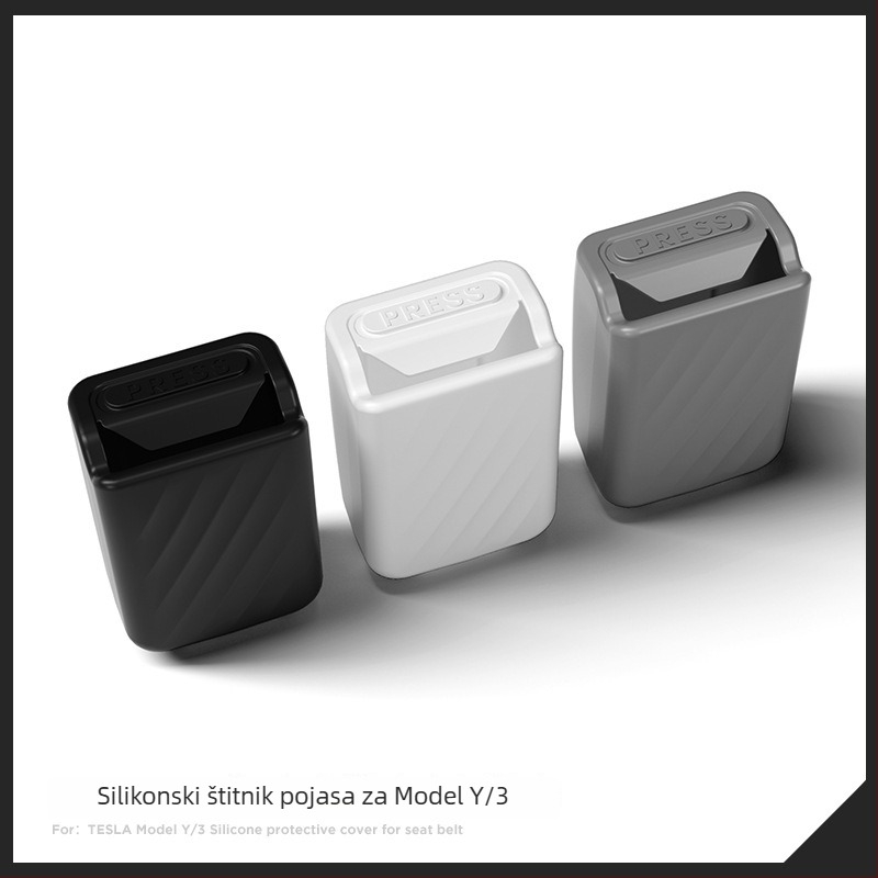 Silikonski poklopac sigurnosnog pojasa za Tesla Model Y / YL / 3 — unutarnja zaštita, dekorativni dodatak protiv ogrebotina